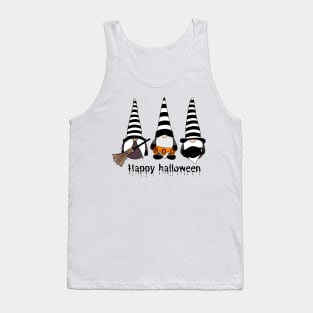 Happy Halloween! Cute Gnomes with Hats  Autumn Vibes Halloween Boo Thanksgiving and Fall Color Lovers Tank Top